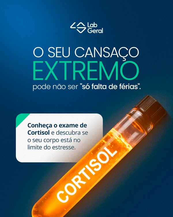 Post do LabGeral: o seu cansaço extremo pode não ser só falta de férias. Conheça o exame de cortisol.
